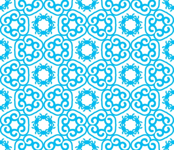Абстрактная Тонкая Линия Курчавая Бесшовная Схема Линейный Декоративный Геометрический Фон — стоковый вектор