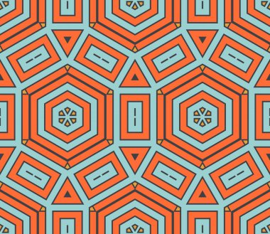 Soyut ince çizgili, kusursuz desen. Doğrusal süslemeli geometrik arkaplan. Paket kağıdı. Vektör illüstrasyonu.           