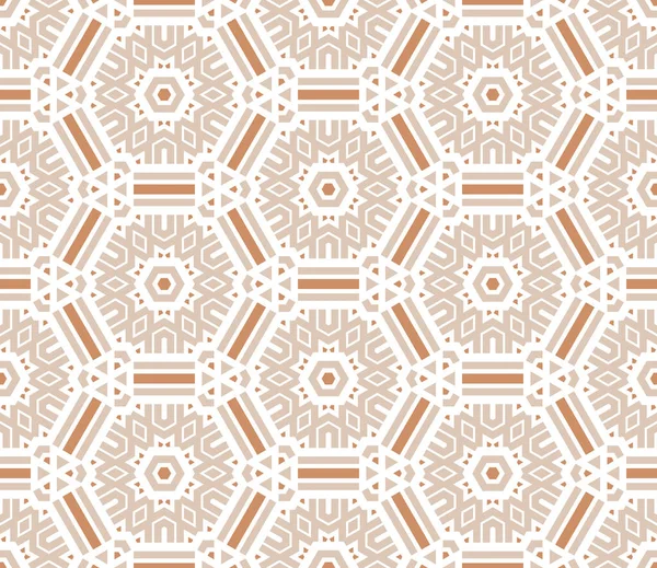 Abstraktes Geo Nahtloses Muster Gestreifter Ornamentaler Geometrischer Hintergrund Mit Sechseck — Stockvektor