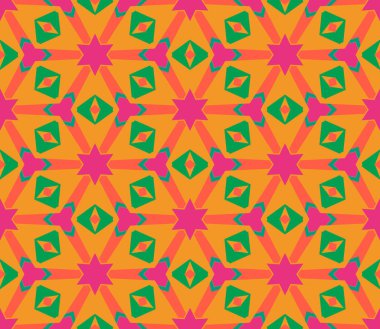 Soyut jeo-kusursuz desen. Renkli süslemeli geometrik mozaik arka plan. Döşeme kağıdı. Vektör illüstrasyonu.        