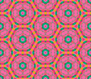 Soyut jeo-kusursuz desen. Renkli süslemeli geometrik mozaik arka plan. Döşeme kağıdı. Vektör illüstrasyonu.        