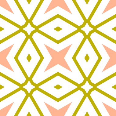 Çizgi film geometrik doğrusal kusursuz desen. Farklı coğrafi şekillere sahip fantezi doğulu mozaik arka plan. Arabesk kiremit ambalaj kağıdı. Vektör illüstrasyonu.      