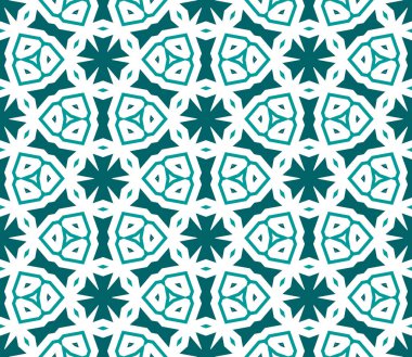 Çizgi film geometrik doğrusal kusursuz desen. Farklı coğrafi şekillere sahip fantezi doğulu mozaik arka plan. Arabesk kiremit ambalaj kağıdı. Vektör illüstrasyonu.      