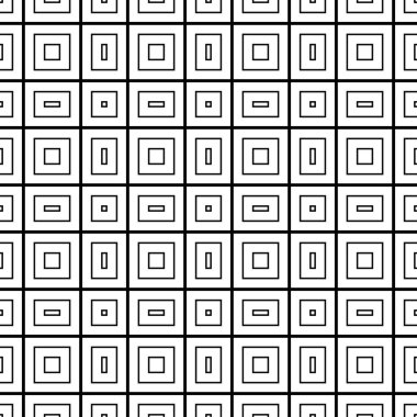 Soyut ince çizgi işaretlenmiş geometrik dikişsiz desen. Çizgili kare mozaik, fayans arkaplan, ambalaj kağıdı. Vektör illüstrasyonu.          