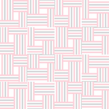 Farklı şekillere sahip soyut çizgili geometrik dikişsiz desen. Renkli bir geçmiş. Vektör illüstrasyonu.   