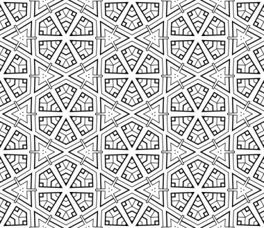 Soyut ince çizgili, kusursuz desen. Doğrusal süslemeli geometrik arkaplan. Paket kağıdı. Vektör illüstrasyonu.          