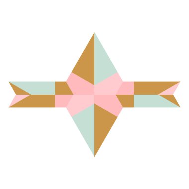 Soyut sevimli geometrik şekil beyaz arkaplanda izole edilmiş. Geometri logosu, imzala. Tasarım elemanı. Vektör illüstrasyonu.  