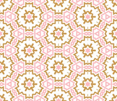 Farklı şekillere sahip soyut geometrik dikişsiz desen. Mozaik kart. Süslü arka plan. Paket kağıdı. Vektör illüstrasyonu.      