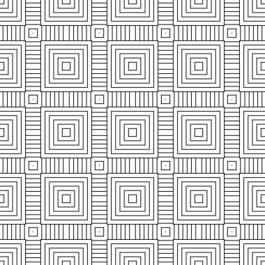 Soyut ince çizgi işaretlenmiş geometrik dikişsiz desen. Çizgili kare mozaik, fayans arkaplan, ambalaj kağıdı. Vektör illüstrasyonu.         