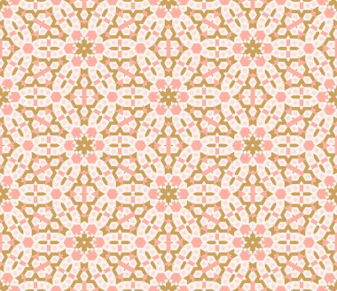 Soyut geometrik dikişsiz desen. Süslü geometrik arka plan. Mozaik, kuyruk. Paket kağıdı. Vektör illüstrasyonu.          