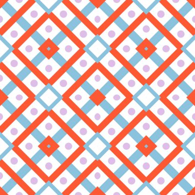 Soyut geometrik dikişsiz desen. Süslü geometrik arka plan. Mozaik, kuyruk. Paket kağıdı. Vektör illüstrasyonu.          