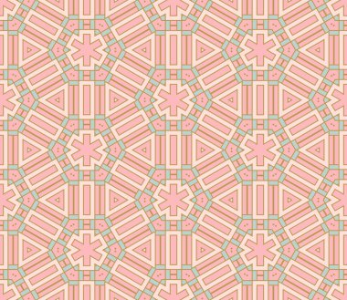 Soyut ince çizgili, kusursuz desen. Doğrusal süslemeli geometrik arkaplan. Paket kağıdı. Vektör illüstrasyonu.           