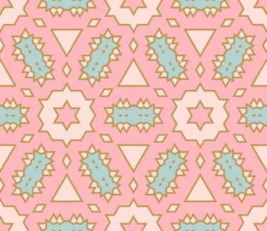 Soyut geometrik dikişsiz desen. Döşeme arkaplanı. Farklı şekillerde sonsuzluk ambalaj kağıtları. Yaratıcı doku. Vektör illüstrasyonu.    