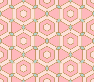 Soyut geometrik dikişsiz desen. Döşeme arkaplanı. Farklı şekillerde sonsuzluk ambalaj kağıtları. Yaratıcı doku. Vektör illüstrasyonu.    