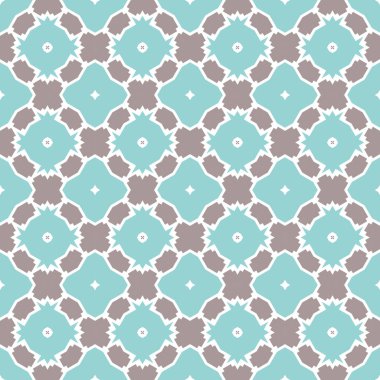 Soyut geometrik dikişsiz desen. Süslü geometrik arka plan. Mozaik, kuyruk. Paket kağıdı. Vektör illüstrasyonu.          