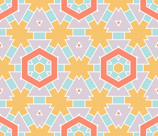 Soyut geometrik dikişsiz desen. Süslü geometrik arka plan. Mozaik, kuyruk. Paket kağıdı. Vektör illüstrasyonu.          