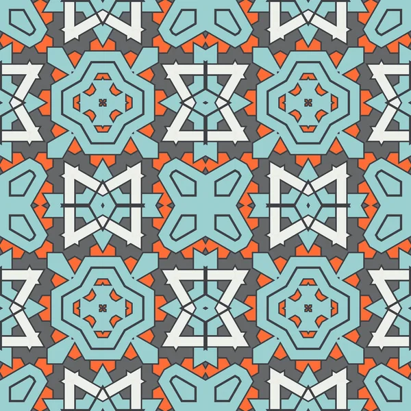 Soyut geometrik dikişsiz desen. Süslü geometrik arka plan. Mozaik, kuyruk. Paket kağıdı. Vektör illüstrasyonu.          