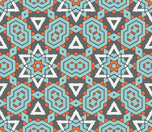 Soyut geometrik dikişsiz desen. Süslü geometrik arka plan. Mozaik, kuyruk. Paket kağıdı. Vektör illüstrasyonu.          