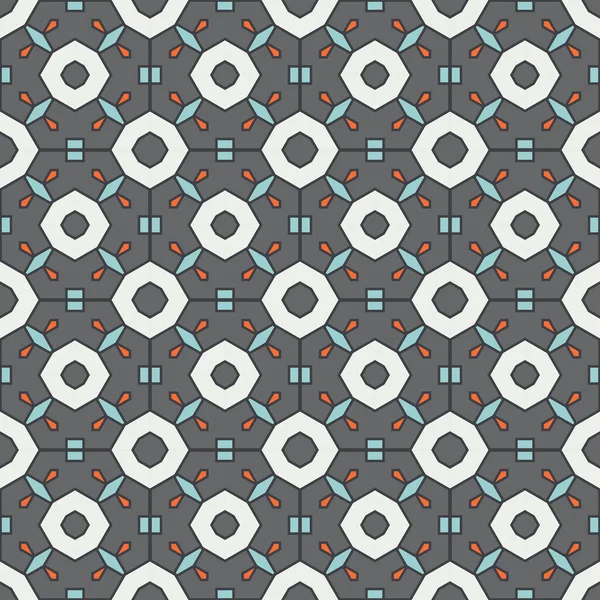 Soyut geometrik dikişsiz desen. Süslü geometrik arka plan. Mozaik, kuyruk. Paket kağıdı. Vektör illüstrasyonu.          