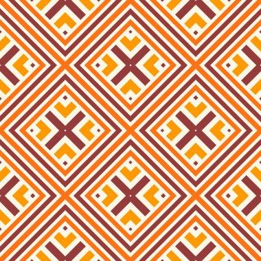 Eşkenar dörtgenli soyut kareli geometrik dikişsiz desen. Çizgili kare mozaik, fayans arkaplan, ambalaj kağıdı. Vektör illüstrasyonu.     