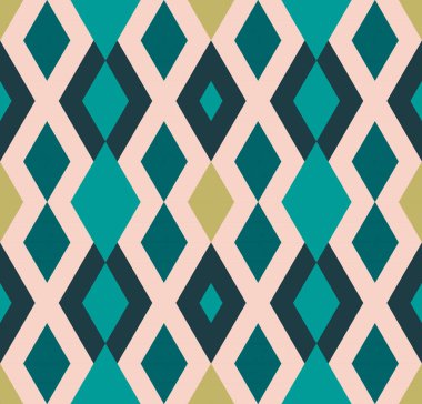 Eşkenar dörtgenli kusursuz soyut bir arkaplan. Sonsuz geometrik desen. Vektör illüstrasyonu.