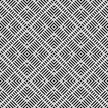 Soyut işaretlenmiş geometrik dikişsiz desen. Çizgili kare mozaik, fayans arkaplan, ambalaj kağıdı. Vektör illüstrasyonu.       