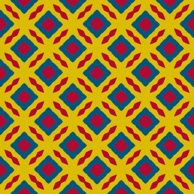 Farklı şekillere sahip soyut fantezi geometrik dikişsiz desen. Mozaik, fayans arka plan. Vektör illüstrasyonu. 