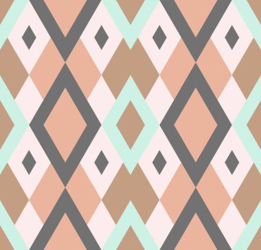 Eşkenar dörtgenli kusursuz soyut bir arkaplan. Sonsuz geometrik desen. Vektör illüstrasyonu. 