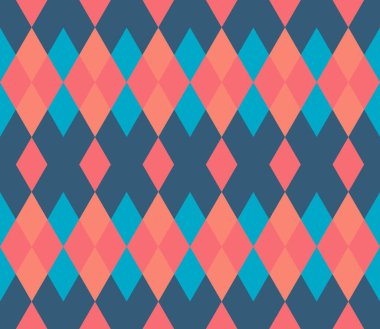 Eşkenar dörtgen desenli. Geometrik şekillerin sonsuzluk arka planı. Renkli mozaik desenli desen. Renkli geometrik arka plan. Vektör illüstrasyonu.  