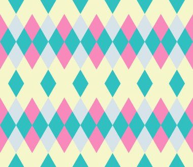 Eşkenar dörtgen desenli. Geometrik şekillerin sonsuzluk arka planı. Renkli mozaik desenli desen. Renkli geometrik arka plan. Vektör illüstrasyonu.  