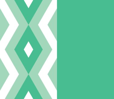 Zigzag, üçgen, eşkenar dörtgen, geometrik şekilli çizgi deseni ve boş uzay olan kart. Renkli mozaik desenli broşür. Renkli geometrik arka plan. Vektör illüstrasyonu. 