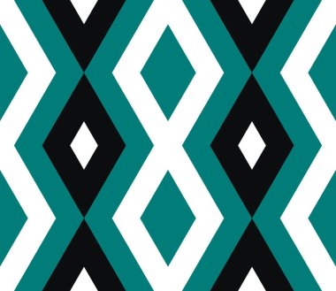 Zigzag, üçgen, eşkenar dörtgen, çizgi. Geometrik şekillerin sonsuzluk arka planı. Renkli mozaik desenli desen. Renkli geometrik arka plan. Vektör illüstrasyonu.