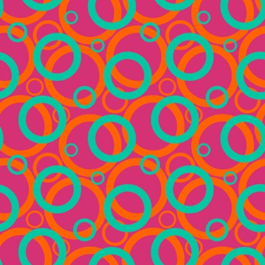 Geometrik şekilleri, halkaları, daireleri olan renksiz desenler. Paket kağıdı, arka plan. Vektör illüstrasyonu.