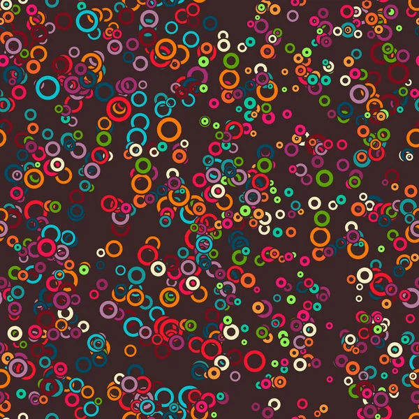 Modèle Abstrait Sans Couture Avec Petits Cercles Chaotiques Colorés Anneaux — Image vectorielle