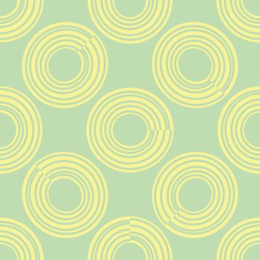Çemberleri ve halkaları olan soyut, pürüzsüz desen. Geometrik arkaplan. Vektör illüstrasyonu.  