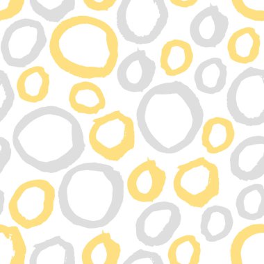 El çizimi grunge rastgele daireler, halkalar ile soyut pastel, pürüzsüz desen. Farklı yuvarlak şekilli arka plan. Kirli baloncuklar. Vektör illüstrasyonu.