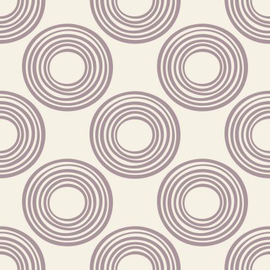 Çemberleri ve halkaları olan soyut yuvarlak, pürüzsüz desen. Vektör illüstrasyonu. 