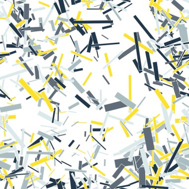 Renkli kaotik küçük kareleri ve çubukları olan soyut, pürüzsüz desenler. Sonsuz geometrik desen. Vektör illüstrasyonu.      