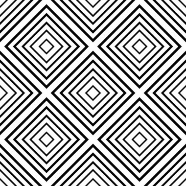 Siyah-beyaz, doğrusal, kareli, pürüzsüz desen. Doğrusal kareli geometrik arkaplan. Tasarım, web sitesi, kartlar, ambalaj kağıtları için temel modern arka plan. Vektör illüstrasyonu.