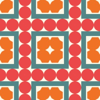 Farklı şekillere sahip soyut çizgili geometrik dikişsiz desen.