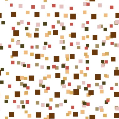 Renkli kaotik küçük kareleri olan soyut, pürüzsüz bir desen. Sonsuz geometrik desen. Vektör illüstrasyonu.       