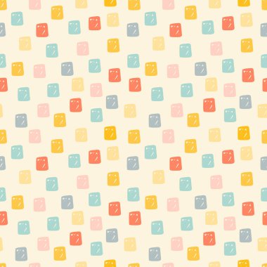 Modern el, geometrik şekilli, soyut, pürüzsüz desenler çiziyor. Kare el çizilmiş arka plan. Vektör illüstrasyonu.