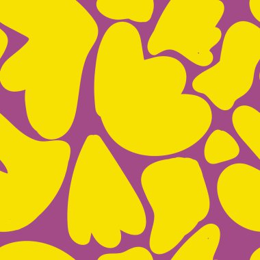 Renkli çizgi film rastgele, lekesiz desen. Soyut geometrik şekil arkaplanı. Çiçeksel elementler. Vektör illüstrasyonu.