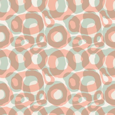 Sevimli çizgi film düz olmayan yuvarlak şekiller kusursuz desenler. Geometrik arkaplan. Vektör illüstrasyonu. 