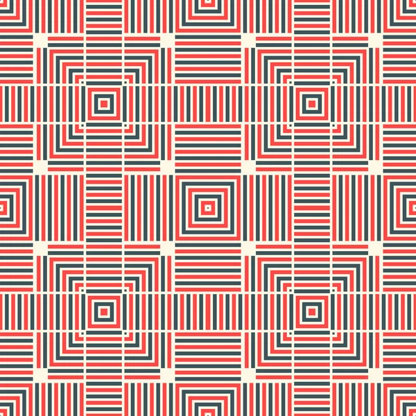 Schéma Géométrique Sans Couture Damier Abstrait Mosaïque Carrée Rayée Fond — Image vectorielle