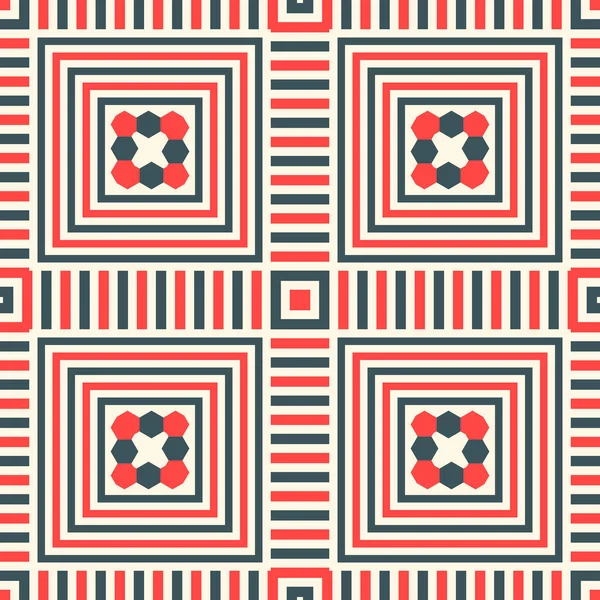 Abstrakcyjny Geometryczny Wzór Bez Szwu Kwadratowa Mozaika Paski Tło Płytek — Wektor stockowy