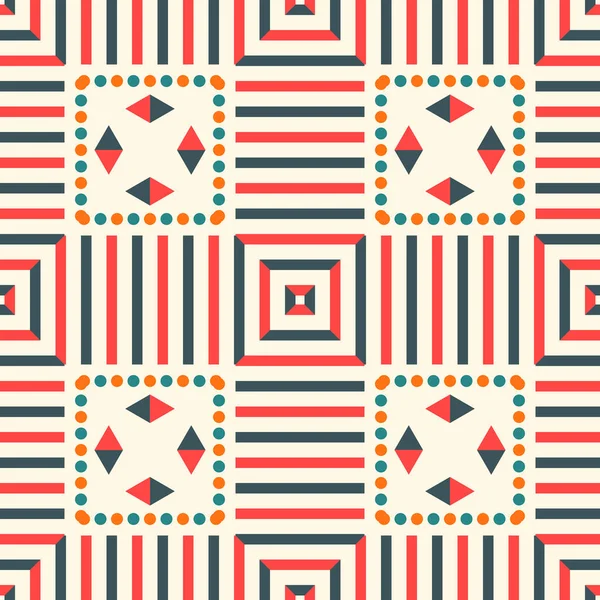 形状が異なる縞模様の幾何学的シームレスパターン — ストックベクタ