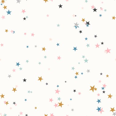 Yıldızlı kusursuz soyut bir arkaplan. Sonsuz dağınık geometrik desen. Vektör illüstrasyonu.   