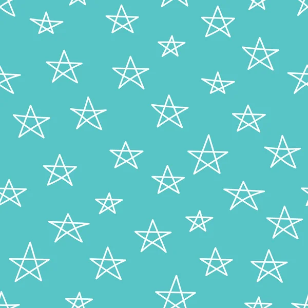 Бесшовный Рисунок Звезды Каракули Геометрический Фон Векторная Иллюстрация — стоковый вектор