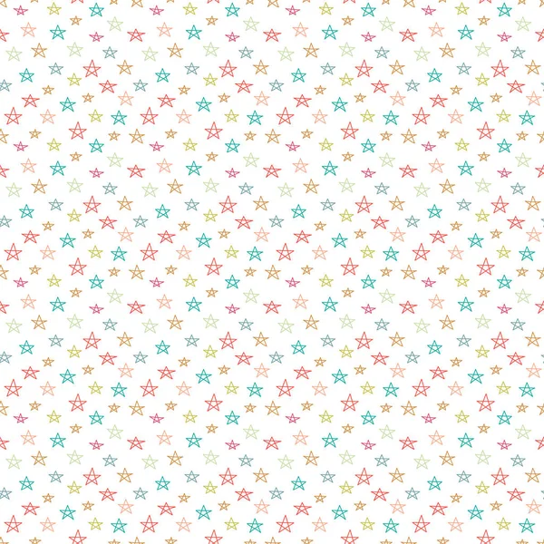 Doodle Star Seamless Pattern Geometric Background Vector Illustration — Stock Vector
